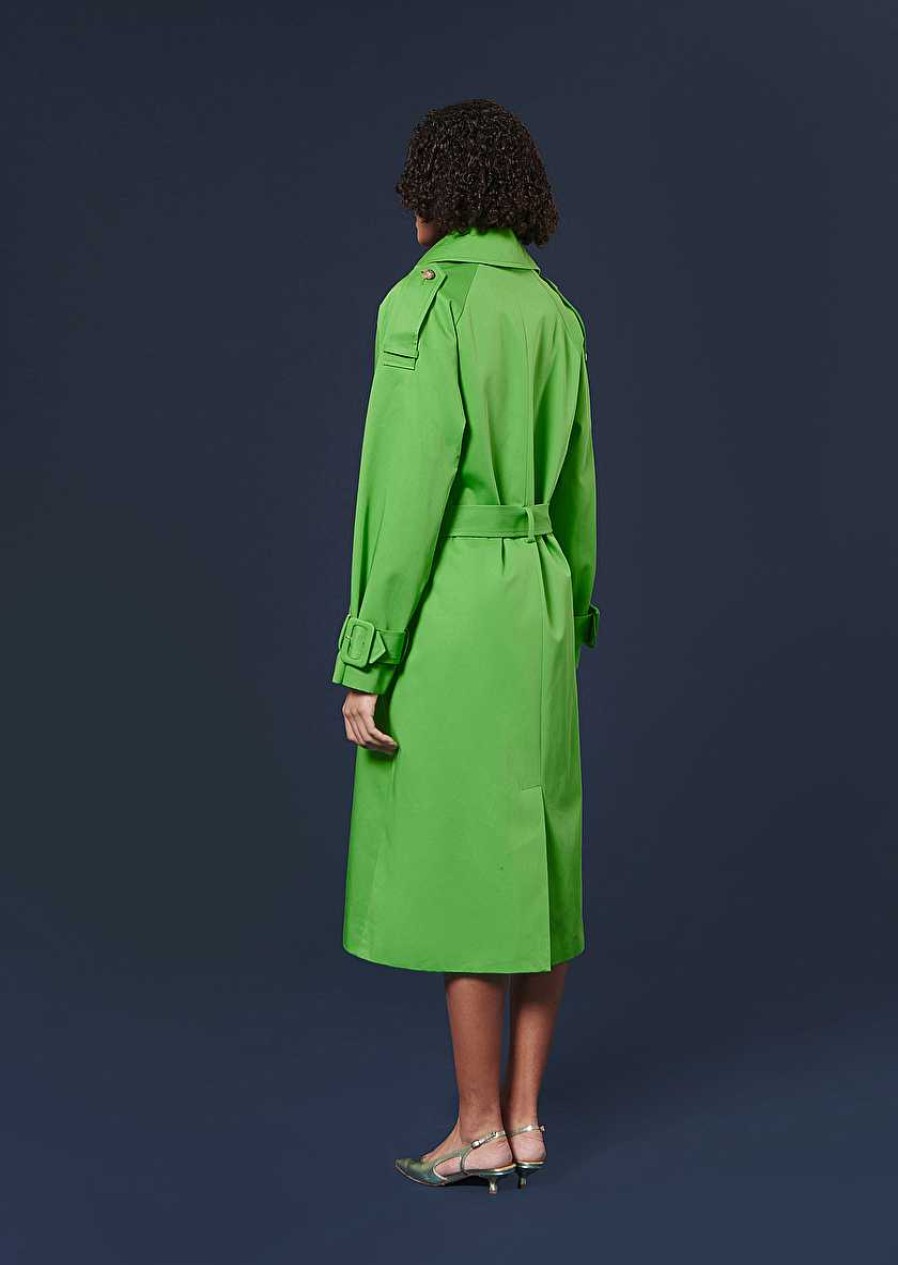 TARA JARMON Ivan Green Tranch-Coat Jackets & Coats