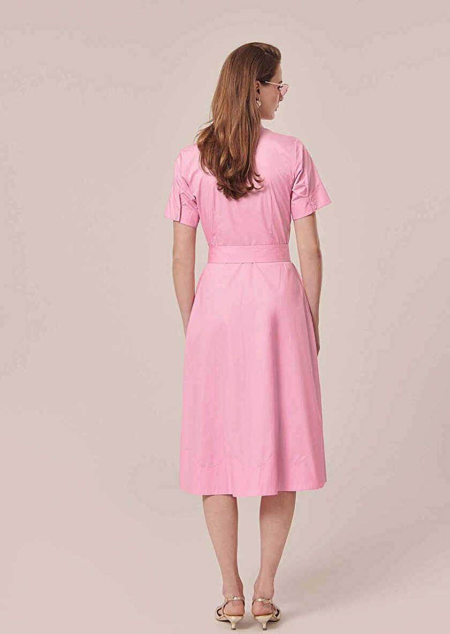 TARA JARMON Retronie Pink Poplin Dress Dresses