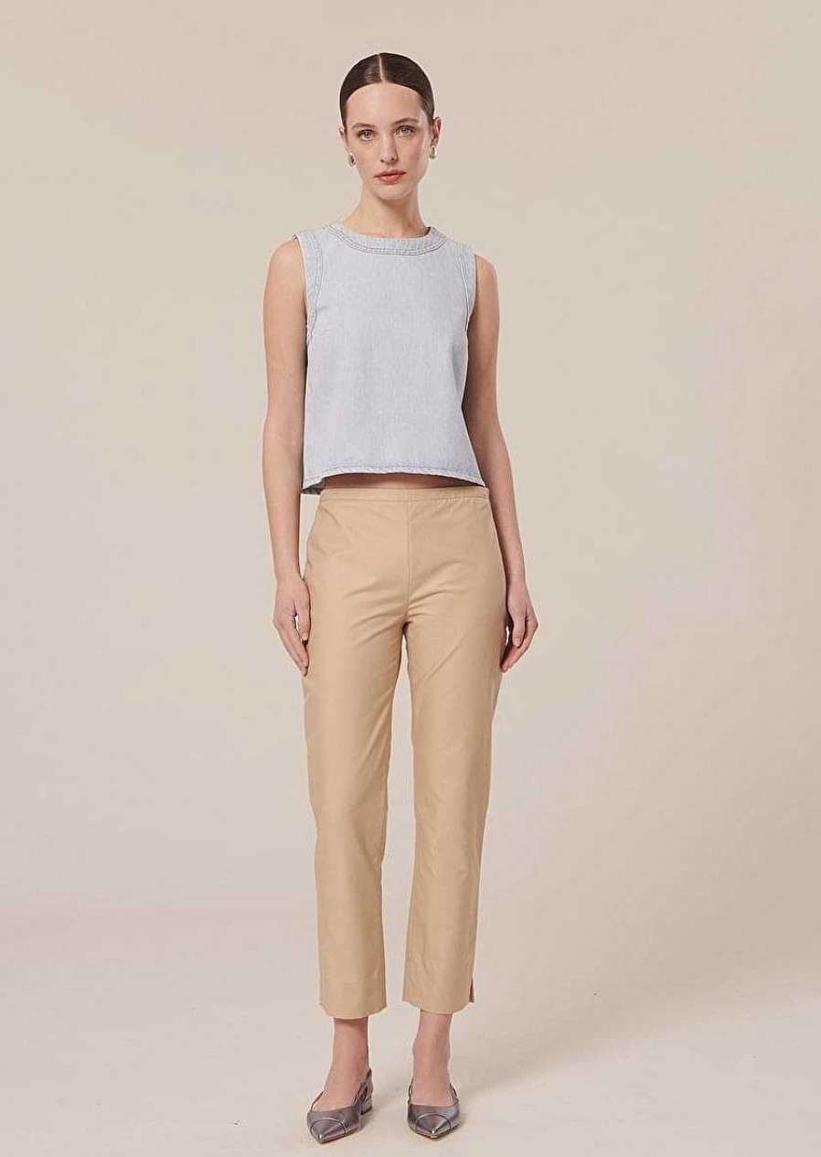 TARA JARMON Pablo Beige Cotton Pants Jeans & Pants