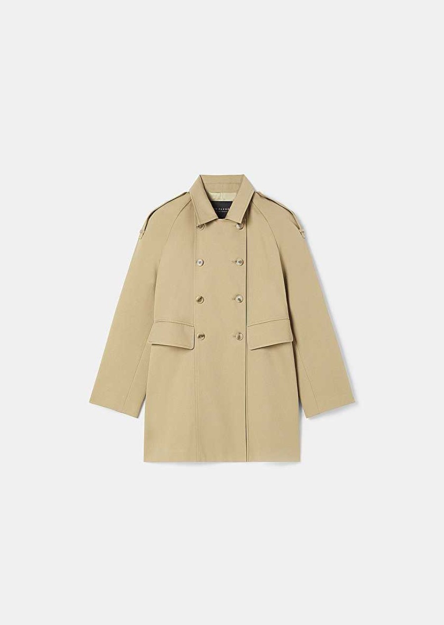 TARA JARMON Isola Beige Trench-Coat Jackets & Coats