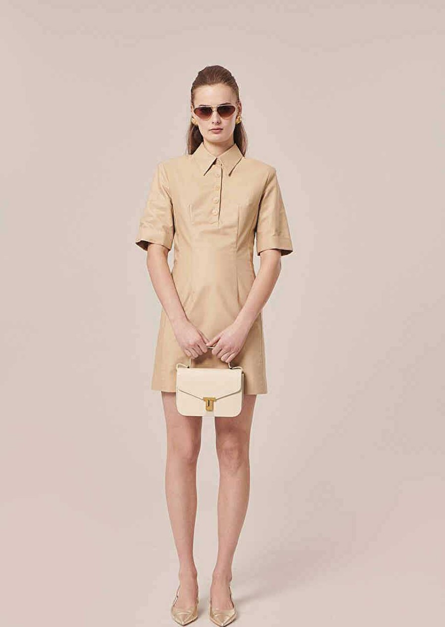 TARA JARMON Robin Beige Cotton Dress Dresses