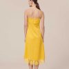 TARA JARMON Roy Yellow Satin Dress Dresses