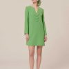 TARA JARMON Rhea Green Crepe Dress Dresses