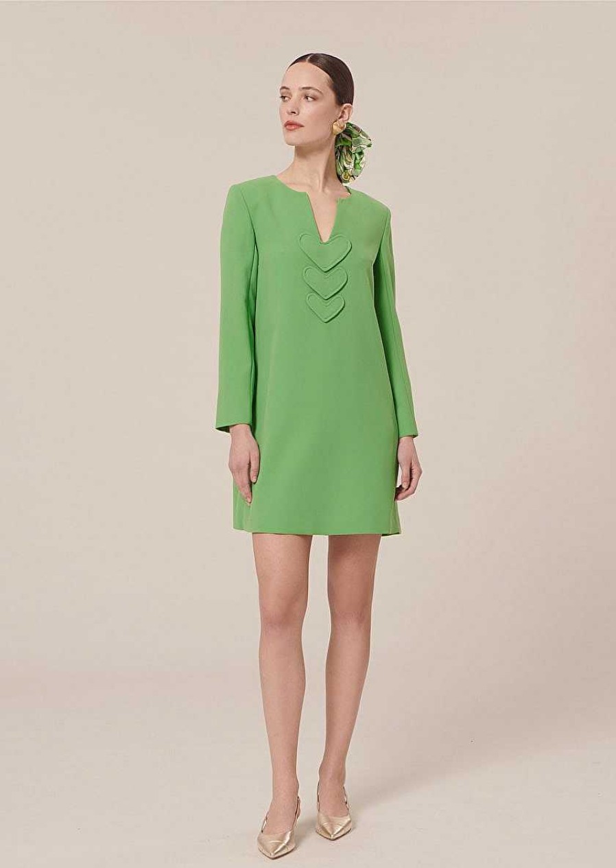 TARA JARMON Rhea Green Crepe Dress Dresses