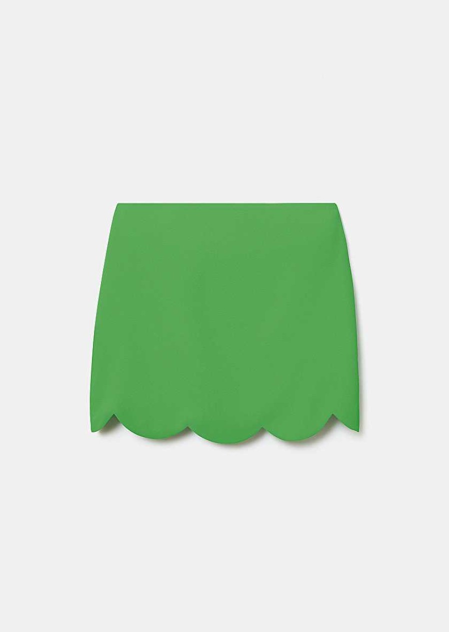 TARA JARMON Joliette Green Crepe Skirt Skirts & Shorts