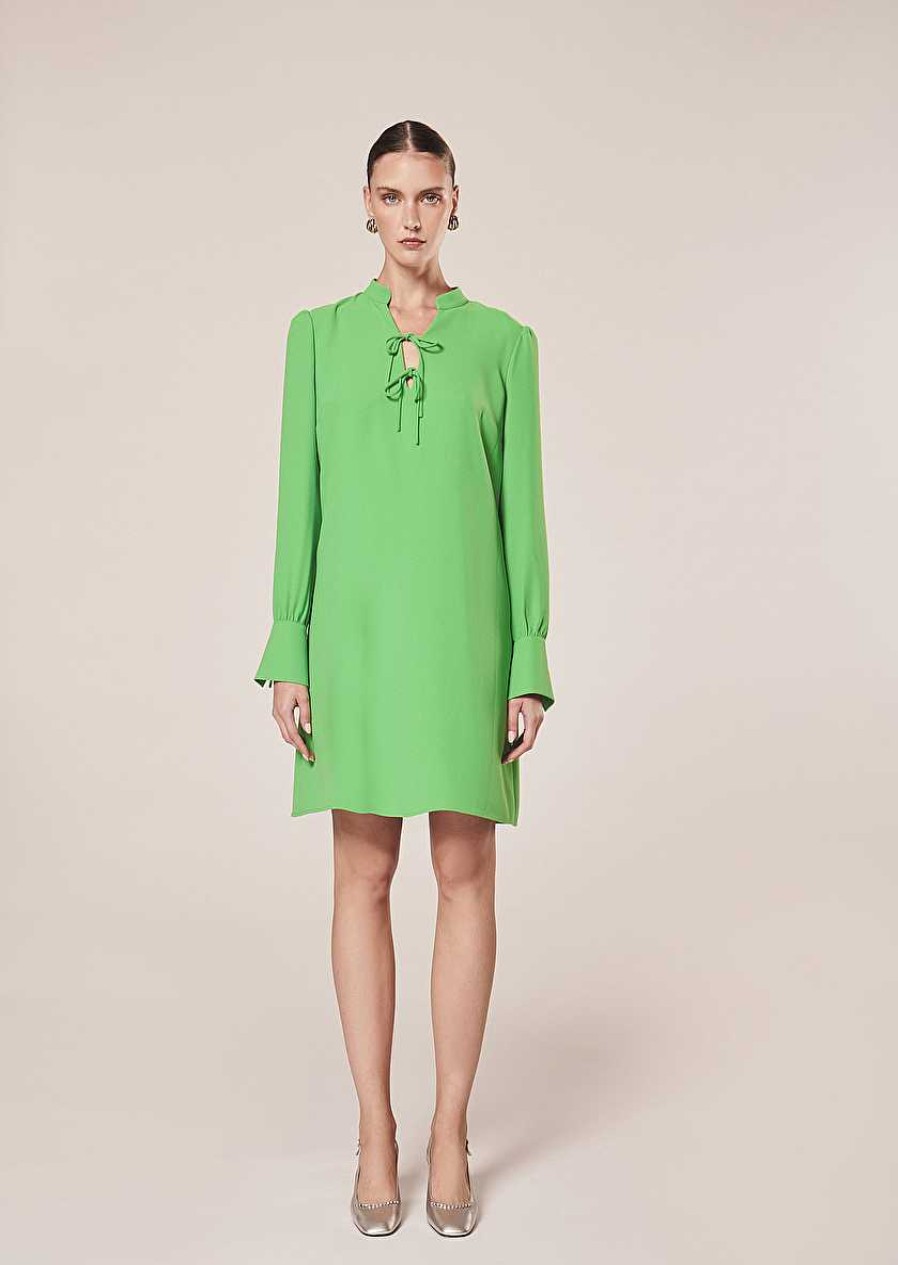 TARA JARMON Radiance Green Crepe Dress Dresses