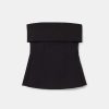 TARA JARMON Tonnie Black Cold Wool Top Tops