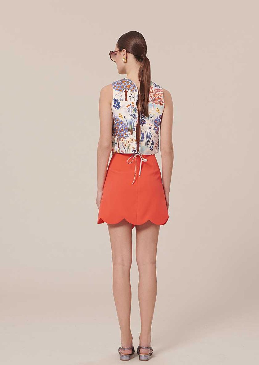 TARA JARMON Joliette Coral Crepe Skirt Skirts & Shorts