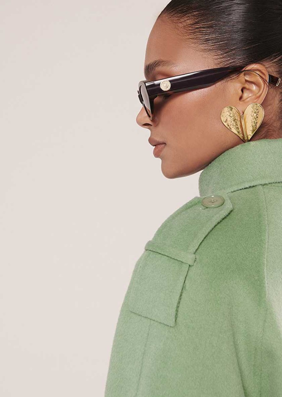 TARA JARMON Bethy Green Double-Sided Wool Jacket Jackets & Coats