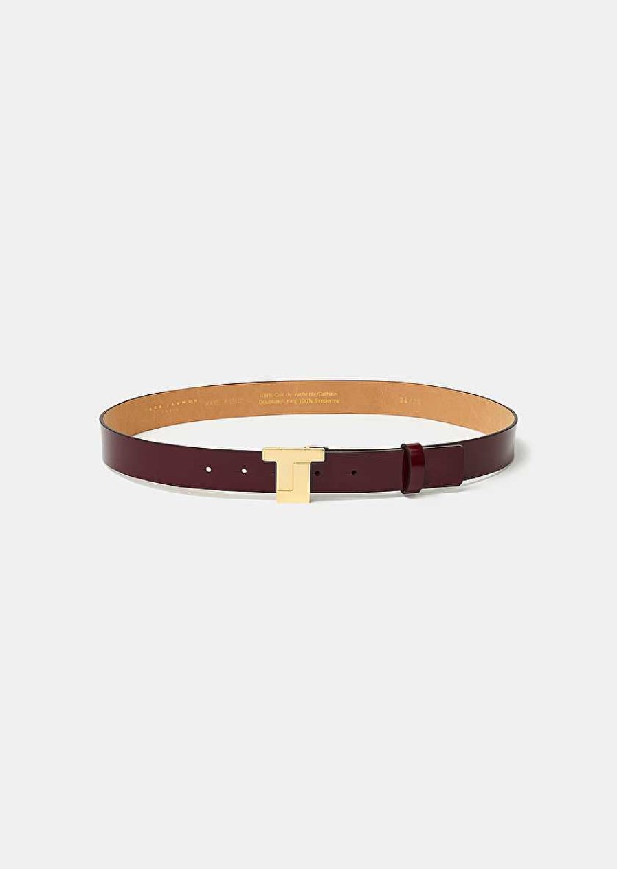 TARA JARMON 8 Bis Burgundy Leather Belt Accessories