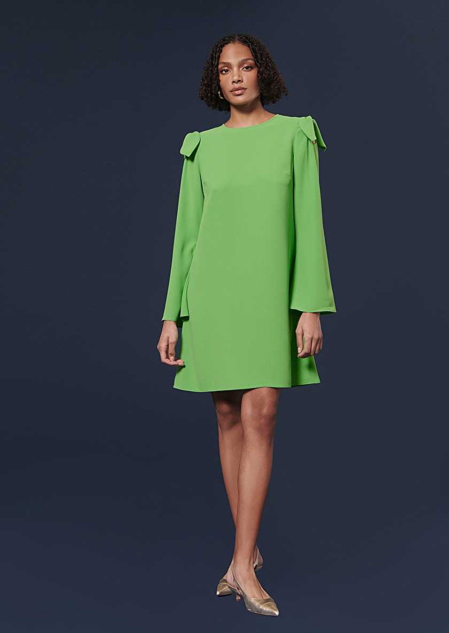 TARA JARMON Renato Green Crepe Dress Dresses