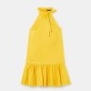 TARA JARMON Riviera Yellow Satin Dress Dresses