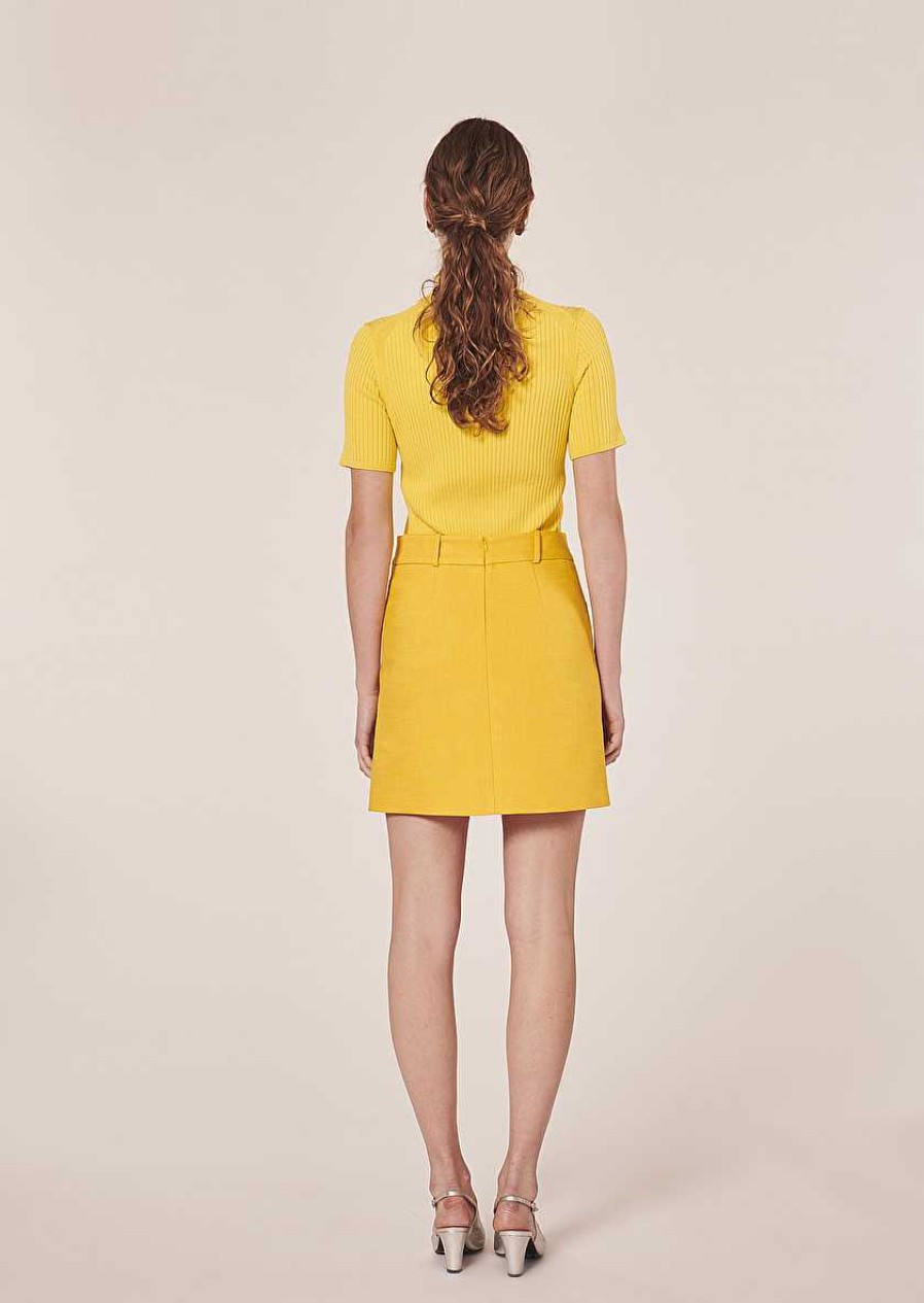 TARA JARMON Janice Yellow Short Skirt Skirts & Shorts