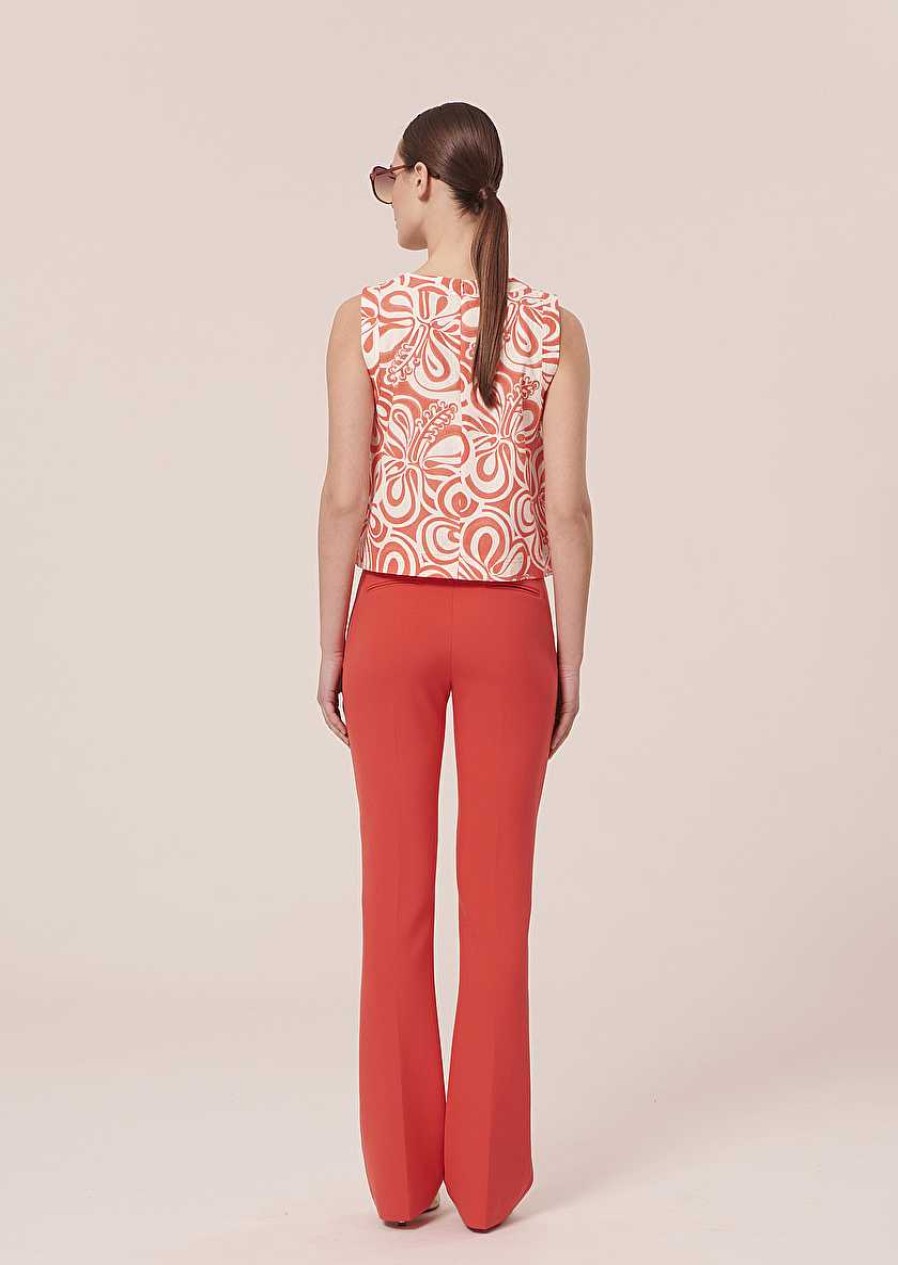 TARA JARMON Phoenix Coral Double Canvas Pants Jeans & Pants