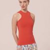 TARA JARMON Paige Coral Iridescent Knit Top Knitwears