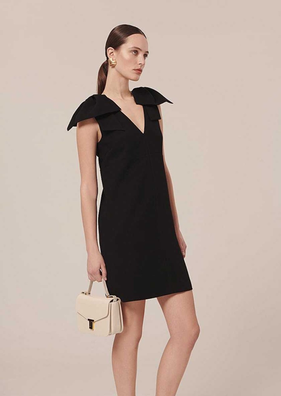 TARA JARMON Remarquable Black Crepe Dress Dresses