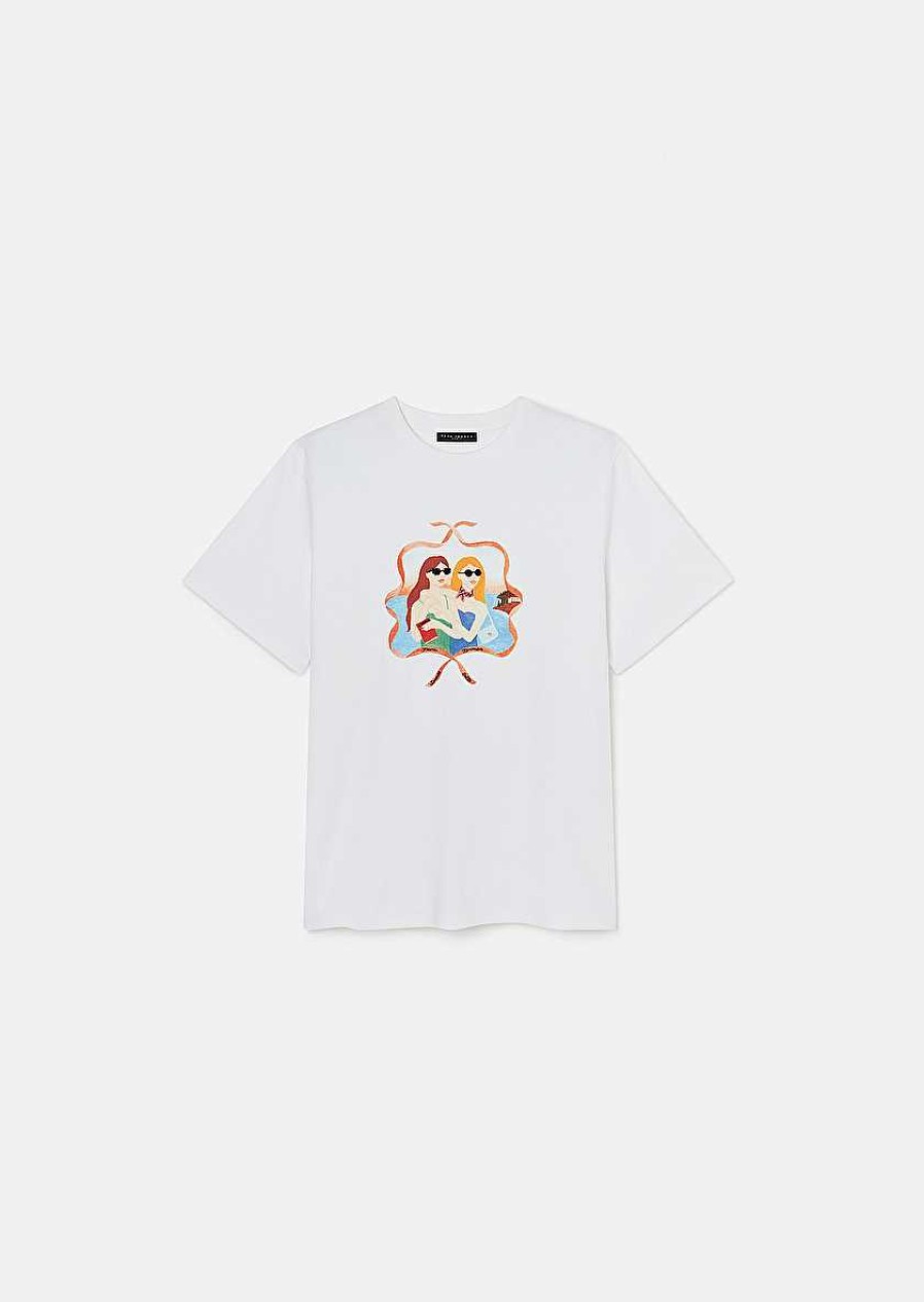 TARA JARMON Taradolls White Double Jersey T-Shirt Tops