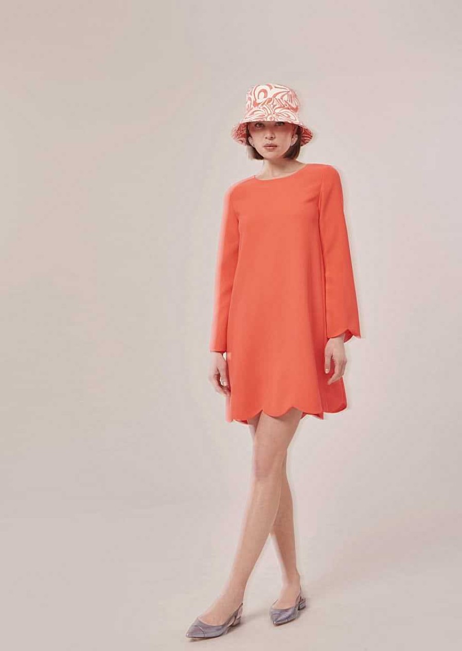 TARA JARMON Ruoda Coral Crepe Dress Dresses