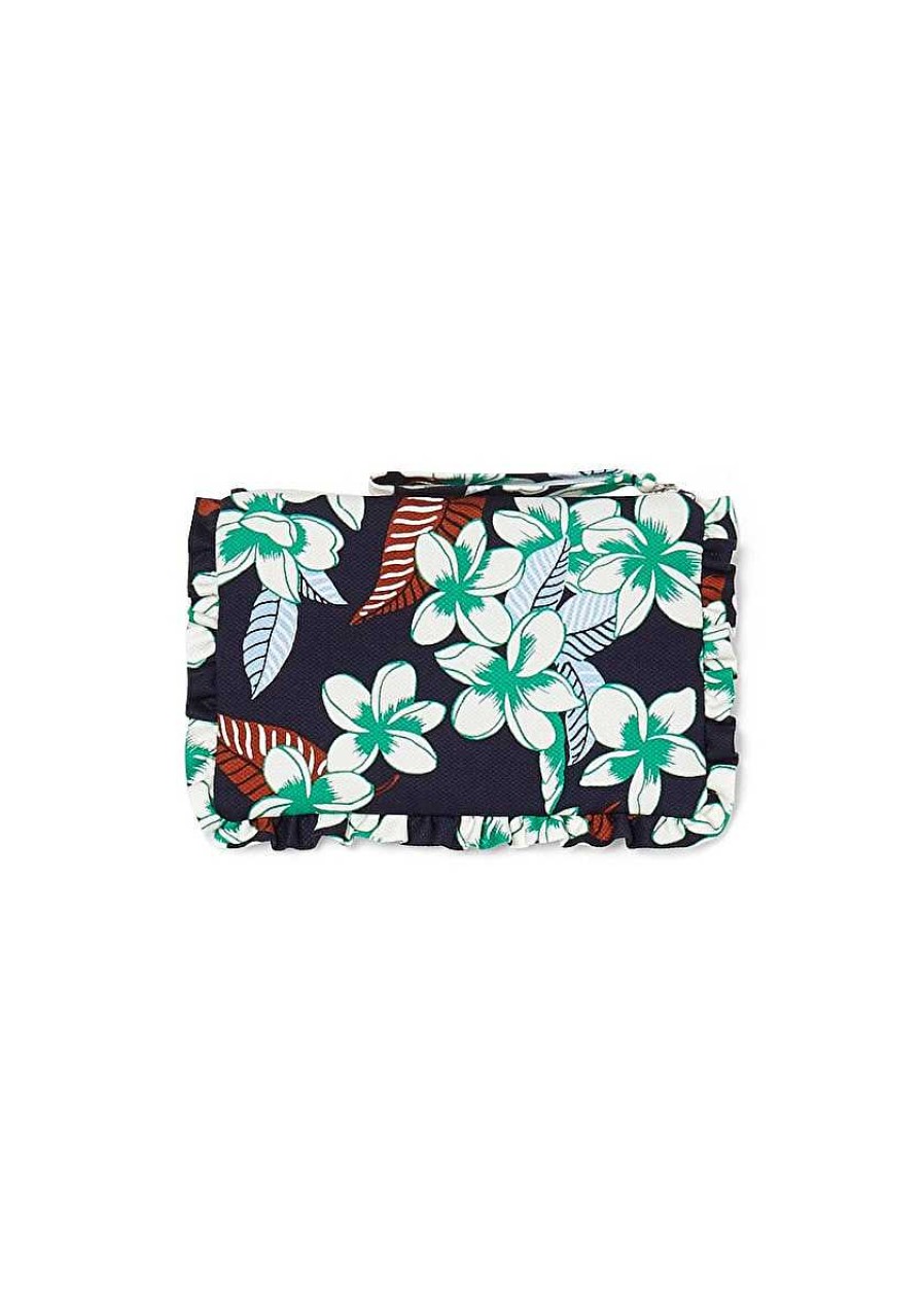 TARA JARMON Sabrina Midnight Blue Flower Printed Soft Clutch Accessories