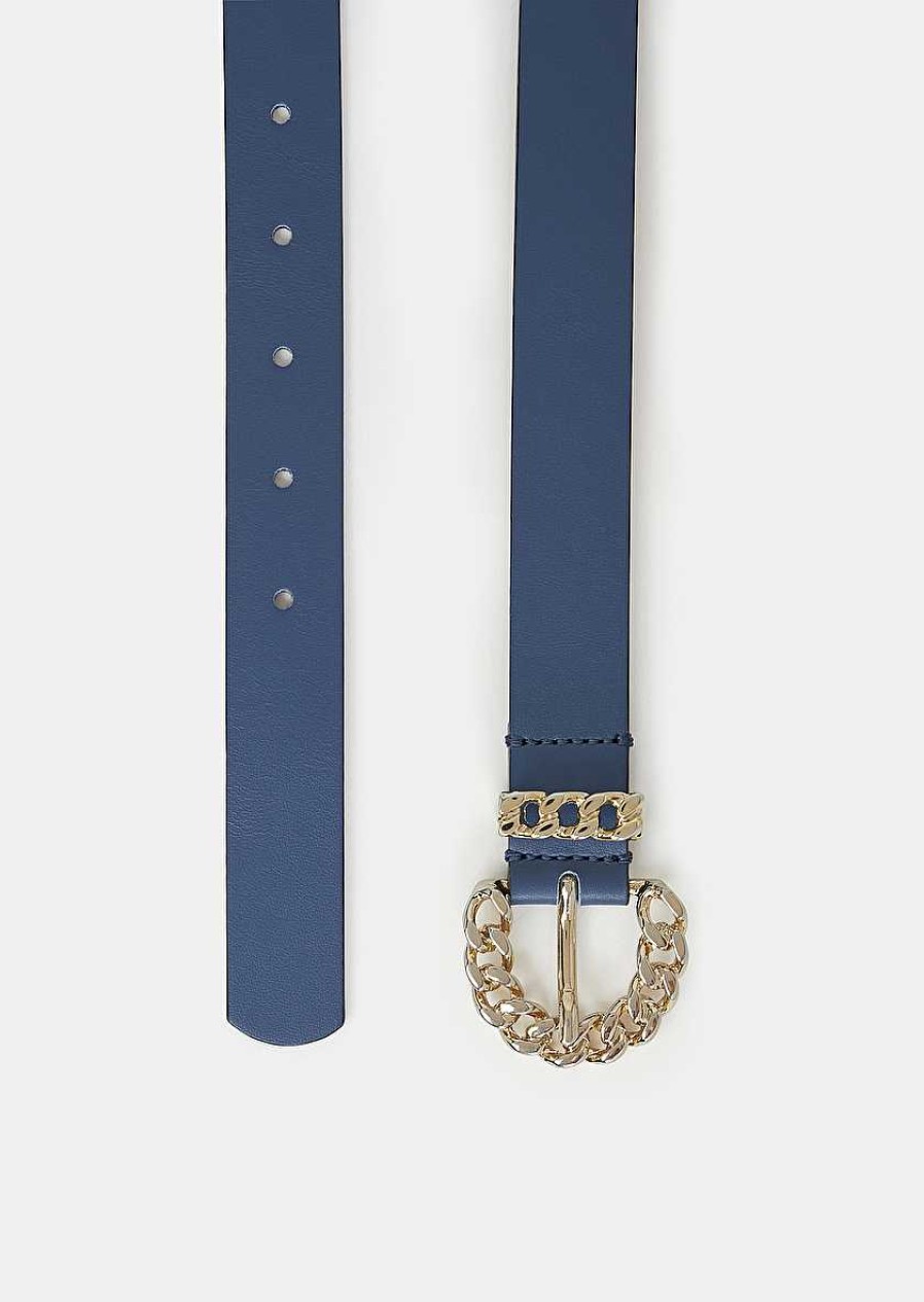 TARA JARMON Bella Blue Leather Belt Accessories