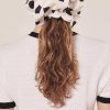 TARA JARMON Chouchou Ecru With Black Polka Hearts Scrunchie Accessories