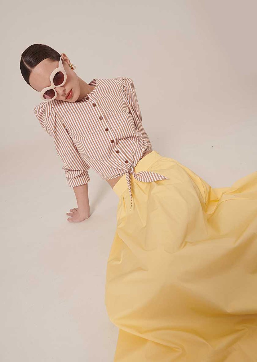 TARA JARMON Jelato Yellow Crisp Poplin Skirt Skirts & Shorts