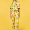 TARA JARMON Thadea Yellow Flowers Printed Top Tops