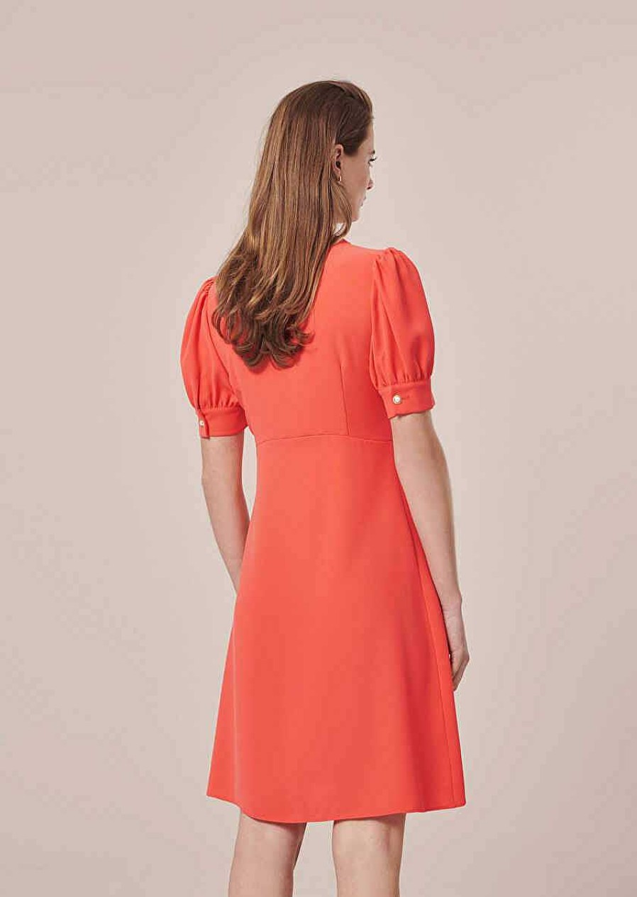 TARA JARMON Roucoule Coral Crepe Dress Dresses