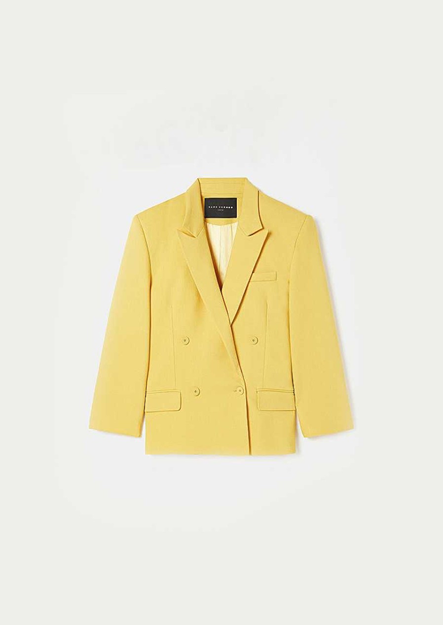 TARA JARMON Victoria Yellow Suit Jacket Jackets & Coats