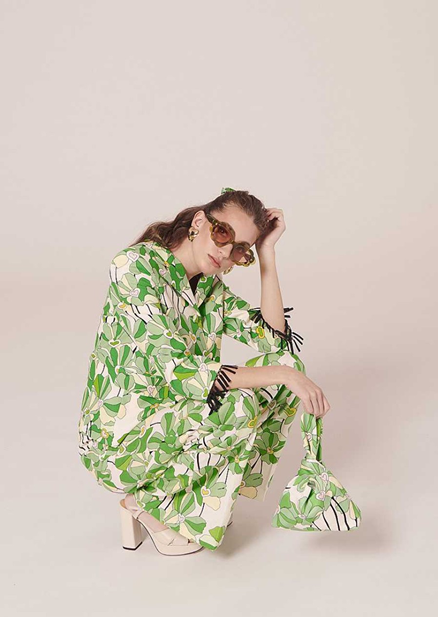 TARA JARMON Valensole Green Floral Printed Jackect Jackets & Coats