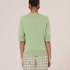 TARA JARMON Paoline Green Cotton And Wool Sweater Knitwears