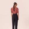 TARA JARMON Paga Midnight Blue Crepe Trousers Jeans & Pants